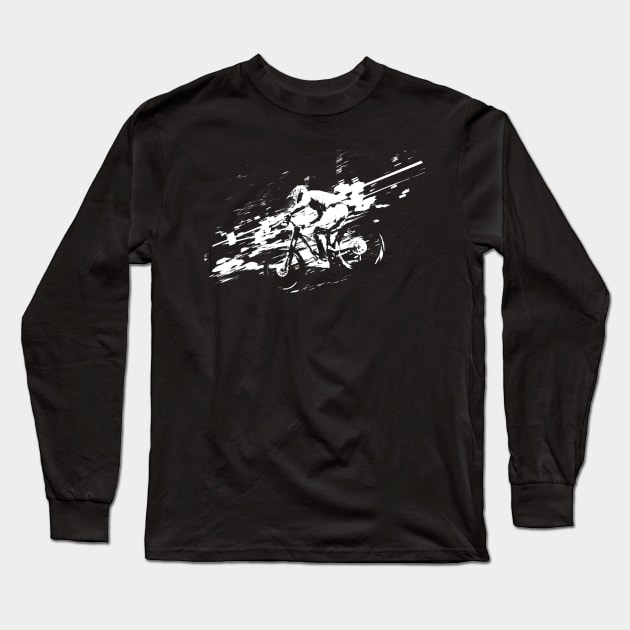 mtb downhill Long Sleeve T-Shirt by rickylabellevie